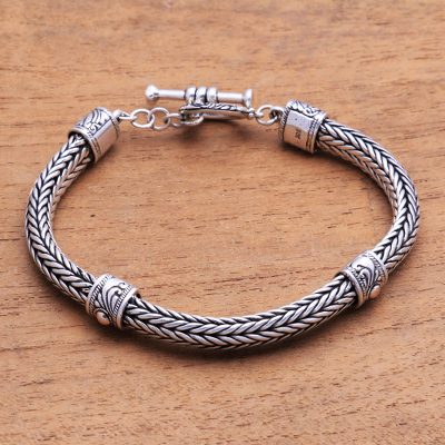 Gold accented sterling silver chain bracelet, Queen of Dragons