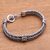 Gold accented sterling silver chain bracelet, 'Bold Royal' - 18k Gold Accented Sterling Silver Chain Bracelet from Bali (image 2b) thumbail