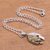 Men's sterling silver and brass pendant necklace, 'Gladiator Dragon' - Men's Sterling Silver and Brass Dragon and Helm Necklace thumbail