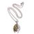 Men's sterling silver and brass pendant necklace, 'Gladiator Dragon' - Men's Sterling Silver and Brass Dragon and Helm Necklace (image 2a) thumbail