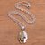 Men's sterling silver and brass pendant necklace, 'Gladiator Dragon' - Men's Sterling Silver and Brass Dragon and Helm Necklace (image 2b) thumbail