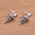 Sterling silver dangle earrings, 'Traditional Cones' - Conical Sterling Silver Dangle Earrings from Bali (image 2b) thumbail