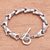 Sterling silver link bracelet, 'Bamboo Root' - Bamboo-Themed Sterling Silver Link Bracelet from Bali (image 2b) thumbail