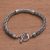 Sterling silver pendant bracelet, 'Fascina'ting Curls' - Sterling Silver Wheat Chain Pendant Bracelet from Bali (image 2b) thumbail