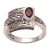 Garnet cocktail ring, 'Peaceful Panel' - Curl Pattern Garnet Cocktail Ring from Bali (image 2a) thumbail