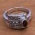 Garnet cocktail ring, 'Peaceful Panel' - Curl Pattern Garnet Cocktail Ring from Bali (image 2b) thumbail