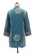 Batik rayon kimono jacket, 'Balinese Waters' - Blue Batik Rayon Kimono Jacket from Bali (image 2e) thumbail