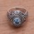 Blue topaz cocktail ring, 'Magnificent Splendor' - Blue Topaz and Sterling Silver Dot and Swirl Cocktail Ring (image 2b) thumbail