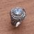Blue topaz cocktail ring, 'Magnificent Splendor' - Blue Topaz and Sterling Silver Dot and Swirl Cocktail Ring (image 2c) thumbail