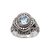 Blue topaz cocktail ring, 'Magnificent Splendor' - Blue Topaz and Sterling Silver Dot and Swirl Cocktail Ring (image 2d) thumbail
