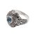 Blue topaz cocktail ring, 'Magnificent Splendor' - Blue Topaz and Sterling Silver Dot and Swirl Cocktail Ring (image 2e) thumbail