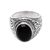 Onyx single-stone ring, 'Night Breeze' - Swirl Pattern Onyx Single-Stone Ring from Bali (image 2a) thumbail