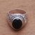 Onyx single-stone ring, 'Night Breeze' - Swirl Pattern Onyx Single-Stone Ring from Bali (image 2c) thumbail