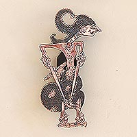 Copper wall sconce, 'Arjuna' - Arjuna Shadow Puppet Copper Wall Sconce from Java