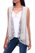 Rayon vest, 'Garden's Glory in Beige' - Floral Embroidered Rayon Vest in Beige from Bali (image 2b) thumbail
