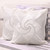 Cotton cushion covers, 'Big Windmill' (pair) - Spiral Pattern White Cotton Cushion Covers from Bali (Pair) thumbail