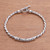 Sterling silver pendant bracelet, 'Curved Pillar' - Curl Pattern Sterling Silver Pendant Bracelet from Bali thumbail