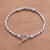 Sterling silver pendant bracelet, 'Curved Pillar' - Curl Pattern Sterling Silver Pendant Bracelet from Bali (image 2b) thumbail