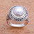 Cultured pearl cocktail ring, 'Precious Swirls' - Swirl Pattern Cultured Pearl Cocktail Ring from Bali thumbail