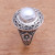 Cultured pearl cocktail ring, 'Precious Swirls' - Swirl Pattern Cultured Pearl Cocktail Ring from Bali (image 2c) thumbail