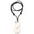 Bone and garnet pendant necklace, 'Swirling Glory' - Swirl Pattern Bone and Garnet Pendant Necklace from Bali (image 2a) thumbail