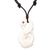 Bone and garnet pendant necklace, 'Swirling Glory' - Swirl Pattern Bone and Garnet Pendant Necklace from Bali (image 2d) thumbail