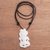 Bone pendant necklace, 'Mythical Spirit' - Spirit-Themed Bone Pendant Necklace Crafted in Bali thumbail