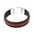 Men's leather braided wristband bracelet, 'Blessing of Strength in Brown' - Men's Brown Leather Braided Wristband Bracelet from Bali (image 2e) thumbail