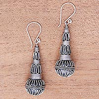 Sterling silver dangle earrings, 'Singing Morning' - Handmade Sterling Silver Dangle Earrings from Bali