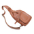 Leather backpack sling, 'Easy Traveling' - Solid Burnt Sienna Leather Backpack Sling from Bali (image 2b) thumbail