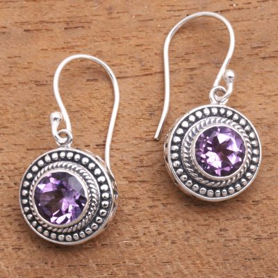 Amethyst dangle earrings, Loving Gaze