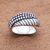 Sterling silver band ring, 'Fantastic Dots' - Dot Pattern Sterling Silver Band Ring from Bali thumbail