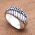Sterling silver band ring, 'Fantastic Dots' - Dot Pattern Sterling Silver Band Ring from Bali (image 2b) thumbail