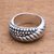 Sterling silver band ring, 'Fantastic Dots' - Dot Pattern Sterling Silver Band Ring from Bali (image 2c) thumbail