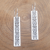 Featured review for Sterling silver dangle earrings, Heirloom Rectangles