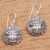 Sterling silver dangle earrings, 'Tribal Chief' - Tribal Chief Sterling Silver Dangle Earrings from Bali (image 2b) thumbail