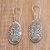 Sterling silver dangle earrings, 'Plentiful Seeds' - Dot Pattern Oval Sterling Silver Dangle Earrings from Bali (image 2b) thumbail