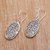 Sterling silver dangle earrings, 'Plentiful Seeds' - Dot Pattern Oval Sterling Silver Dangle Earrings from Bali (image 2c) thumbail