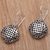 Sterling silver dangle earrings, 'Dotted Squares' - Dot Pattern Sterling Silver Dangle Earrings from Bali (image 2b) thumbail