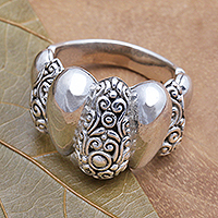 Sterling silver cocktail ring, 'Generosity' - Sterling Silver Cocktail Ring from Bali