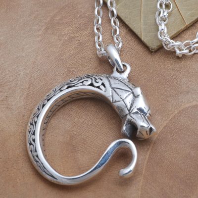 Sterling silver pendant necklace, Tiger Essence