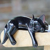 Wood sculpture, Black Catnap