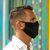 Cotton face masks 'Elastic Black' (set of 5) - Set of 5 Artisan Crafted Elasticized Black Cotton Face Masks (image 2b) thumbail