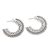 Sterling silver half-hoop earrings, 'Tribal Vibe' - Tribal Style Sterling Silver Half-Hoop Earrings (image 2a) thumbail