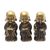 Bronze figurines, 'Buddha Monks' (set of 3) - Three Small Bronze Buddha Monk Figurines thumbail