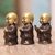 Bronze figurines, 'Buddha Monks' (set of 3) - Three Small Bronze Buddha Monk Figurines (image 2b) thumbail