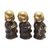 Bronze figurines, 'Buddha Monks' (set of 3) - Three Small Bronze Buddha Monk Figurines (image 2c) thumbail