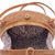 Round woven bamboo and ate grass shoulder bag, 'Heart's Delight in Brown' - Round Woven Bamboo Shoulder Bag with Heart Motif (image 2d) thumbail