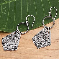 Sterling silver dangle earrings, Pennants