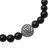 Onyx and sterling silver beaded stretch bracelet, 'Ornate Medallion in Black' - Hand Crafted Onyx Stretch Bracelet with Silver Pendant (image 2d) thumbail